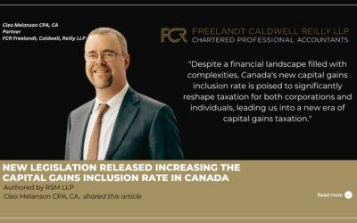 New legislation released increasing the capital gains inclusion rate in Canada