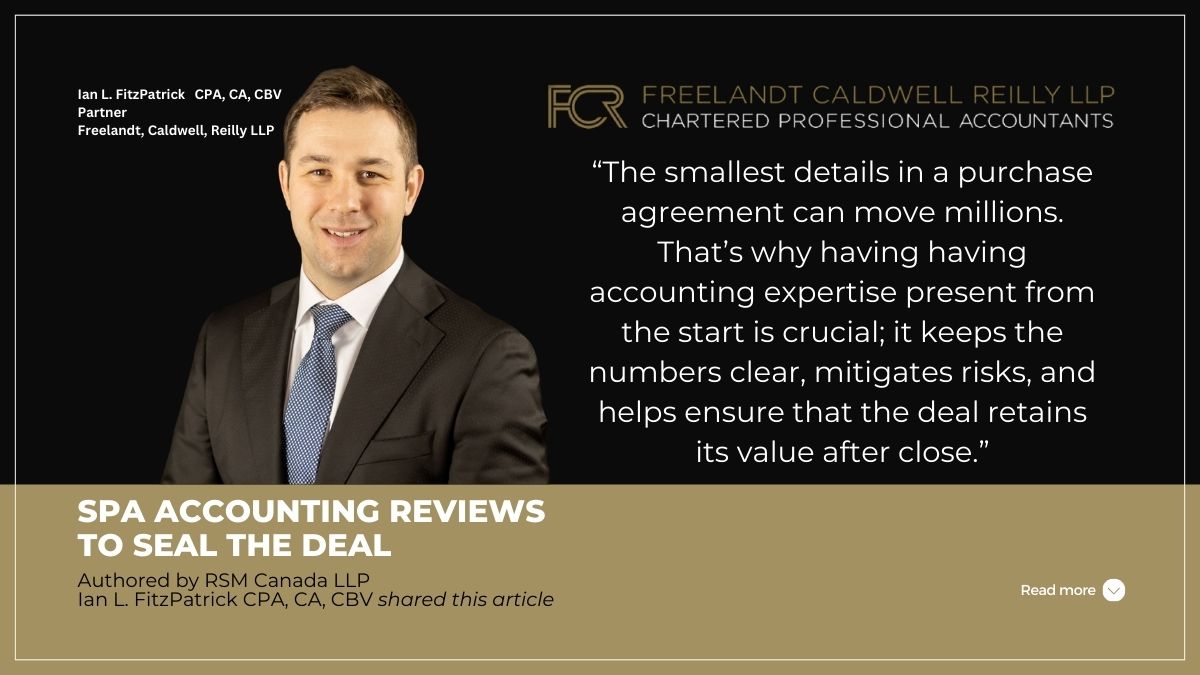SPA accounting reviews to seal the deal